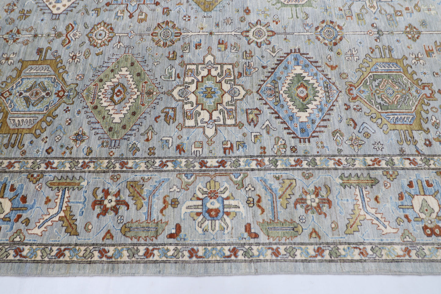 273 x 348 cm | Waziri Gray Area Rug Afghan Hand Knotted veg Dye Wool carpet