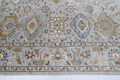 273 x 348 cm | Waziri Gray Area Rug Afghan Hand Knotted veg Dye Wool carpet