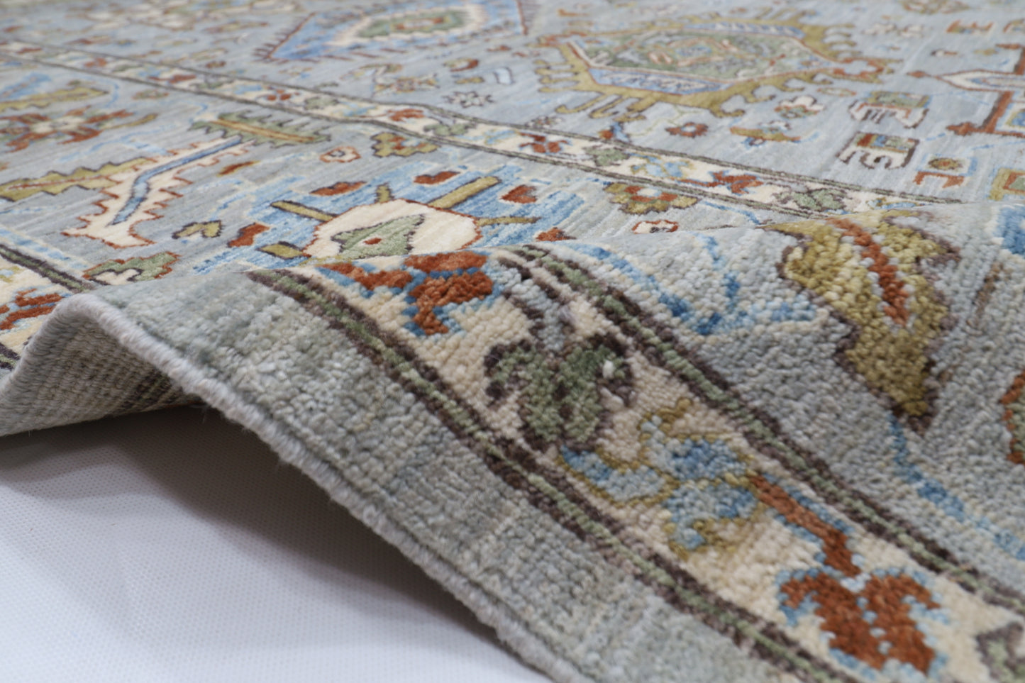 273 x 348 cm | Waziri Gray Area Rug Afghan Hand Knotted veg Dye Wool carpet