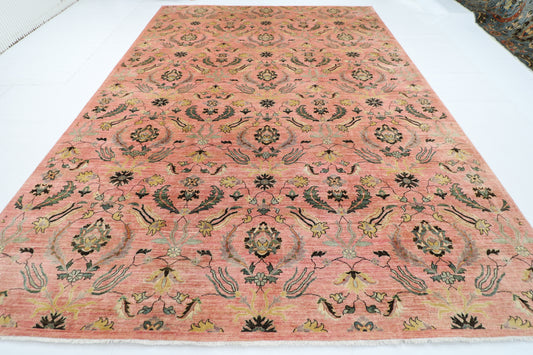 298 x 415 cm | Oriental Suzani Pink Area Rug Afghan Hand Knotted Veg Dye Wool carpet
