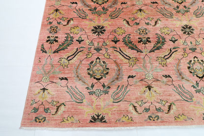 298 x 415 cm | Oriental Suzani Pink Area Rug Afghan Hand Knotted Veg Dye Wool carpet