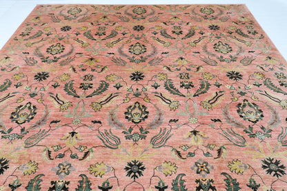 298 x 415 cm | Oriental Suzani Pink Area Rug Afghan Hand Knotted Veg Dye Wool carpet