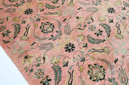 298 x 415 cm | Oriental Suzani Pink Area Rug Afghan Hand Knotted Veg Dye Wool carpet