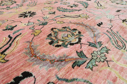 298 x 415 cm | Oriental Suzani Pink Area Rug Afghan Hand Knotted Veg Dye Wool carpet