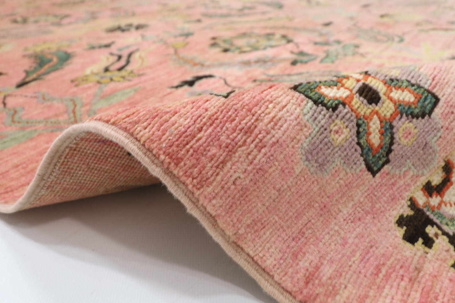 298 x 415 cm | Oriental Suzani Pink Area Rug Afghan Hand Knotted Veg Dye Wool carpet