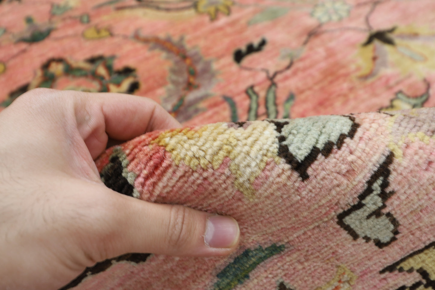 298 x 415 cm | Oriental Suzani Pink Area Rug Afghan Hand Knotted Veg Dye Wool carpet
