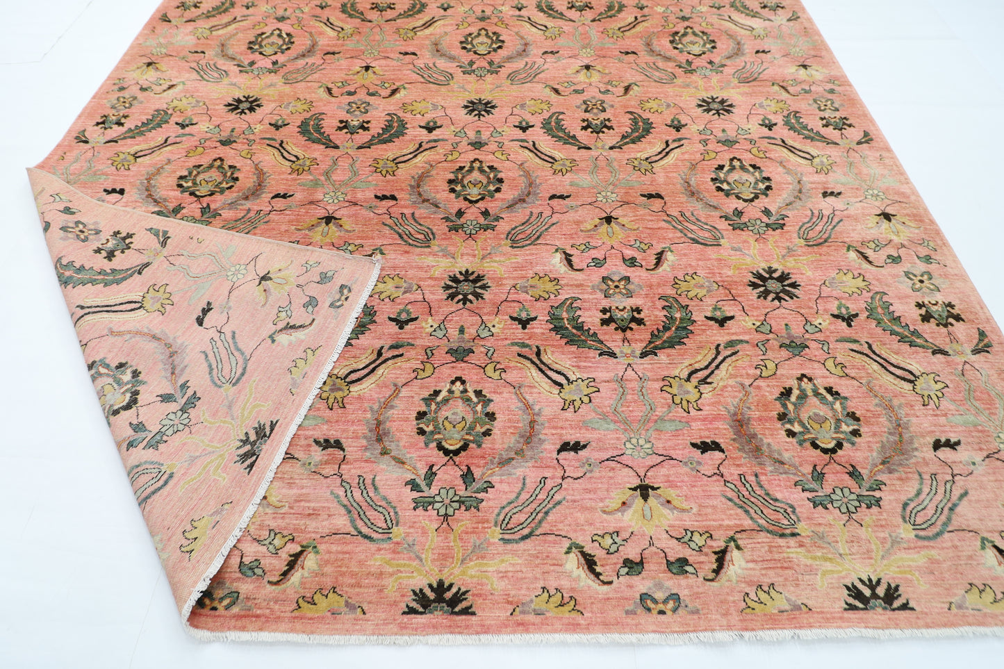 298 x 415 cm | Oriental Suzani Pink Area Rug Afghan Hand Knotted Veg Dye Wool carpet