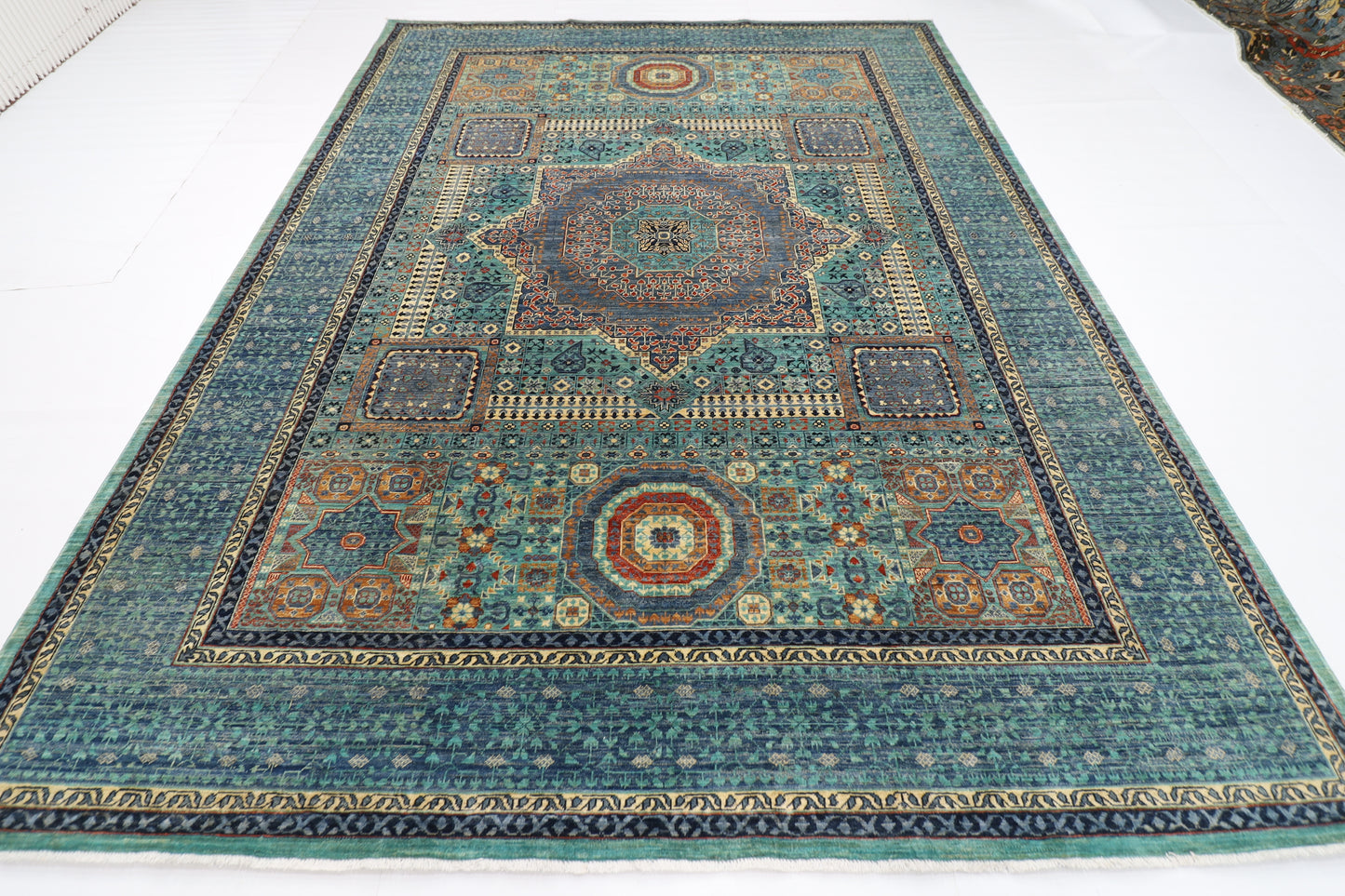 274 x 366 cm | Oriental Mamluk Area Rug Afghan Hand Knotted Veg Dye Wool carpet
