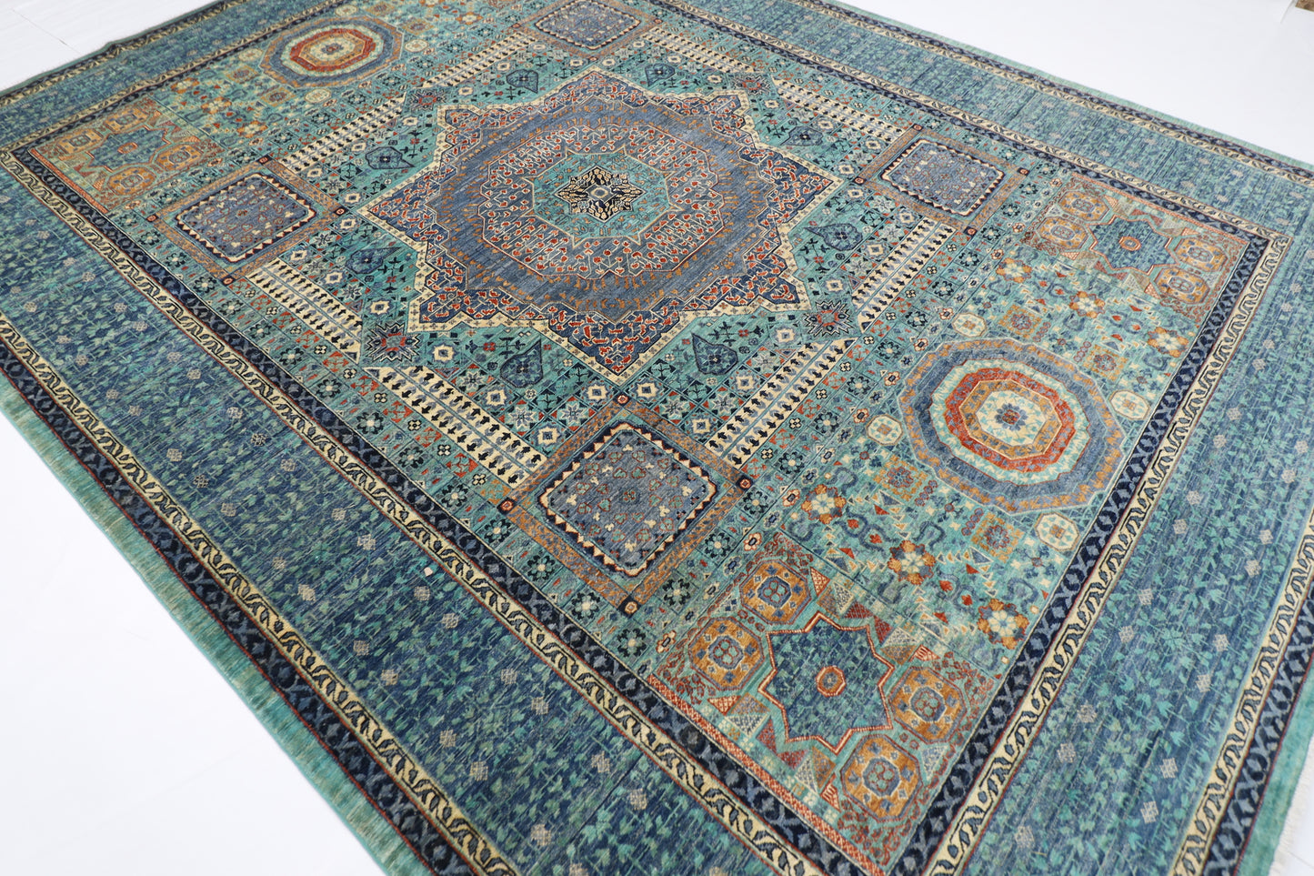 274 x 366 cm | Oriental Mamluk Area Rug Afghan Hand Knotted Veg Dye Wool carpet