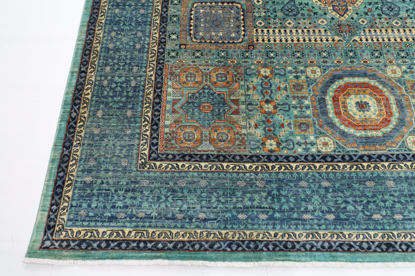 274 x 366 cm | Oriental Mamluk Area Rug Afghan Hand Knotted Veg Dye Wool carpet