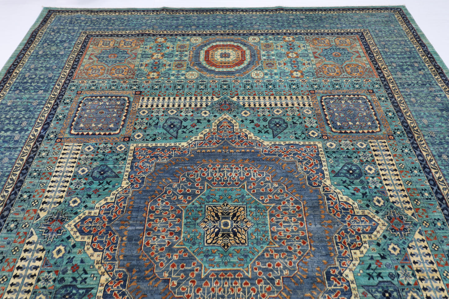 274 x 366 cm | Oriental Mamluk Area Rug Afghan Hand Knotted Veg Dye Wool carpet