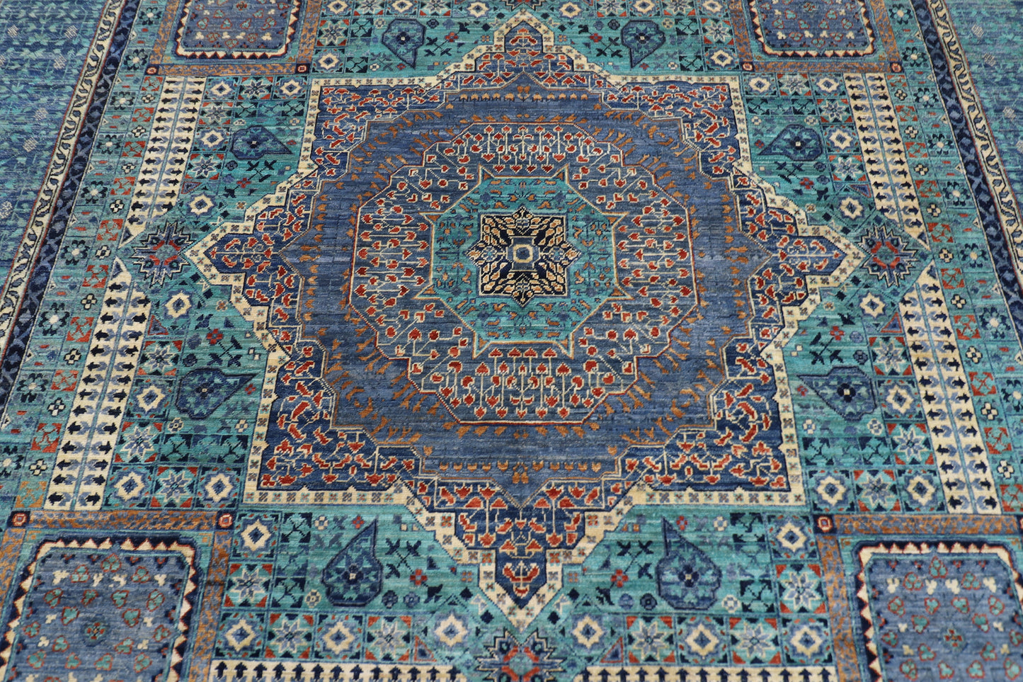 274 x 366 cm | Oriental Mamluk Area Rug Afghan Hand Knotted Veg Dye Wool carpet
