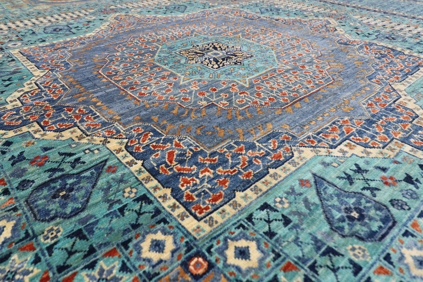 274 x 366 cm | Oriental Mamluk Area Rug Afghan Hand Knotted Veg Dye Wool carpet