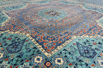 274 x 366 cm | Oriental Mamluk Area Rug Afghan Hand Knotted Veg Dye Wool carpet