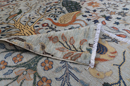 150 x 196 cm | Birds Design Hand Knotted Wool Afghan Carpet