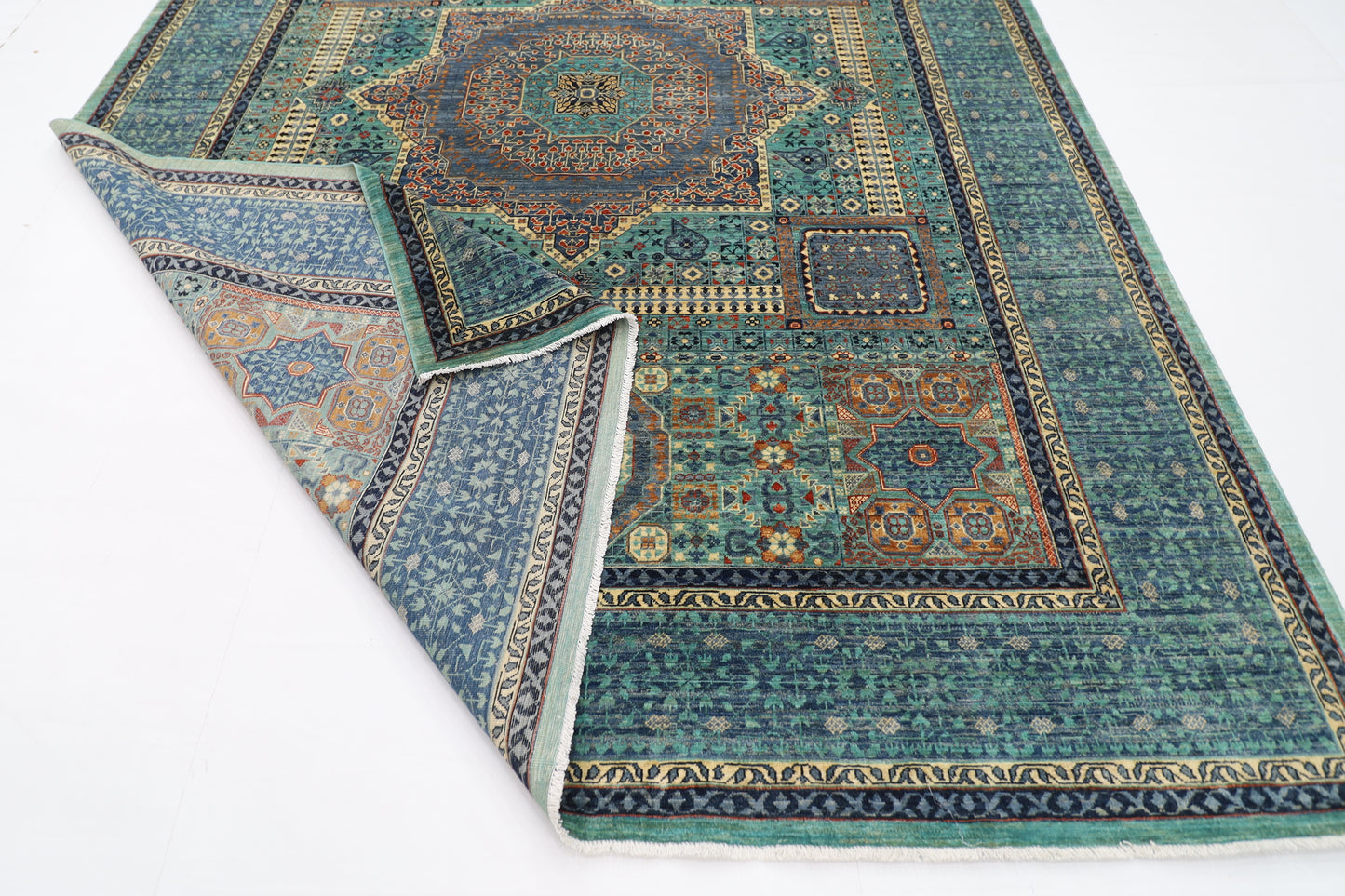 274 x 366 cm | Oriental Mamluk Area Rug Afghan Hand Knotted Veg Dye Wool carpet
