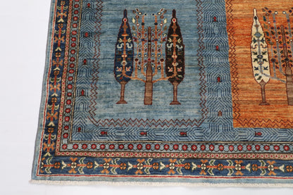 150 x 203 cm | Tree of life Design Hand Knotted Wool Afghan Carpet
