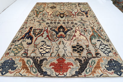 281 x 350 cm | Oriental Kawros Gray Area Rug Afghan Hand Knotted Veg Dye Wool carpet