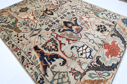 281 x 350 cm | Oriental Kawros Gray Area Rug Afghan Hand Knotted Veg Dye Wool carpet