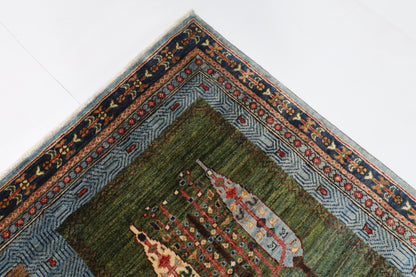 150 x 203 cm | Tree of life Design Hand Knotted Wool Afghan Carpet