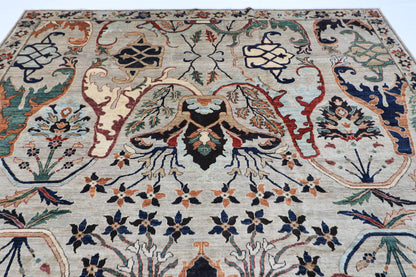 281 x 350 cm | Oriental Kawros Gray Area Rug Afghan Hand Knotted Veg Dye Wool carpet