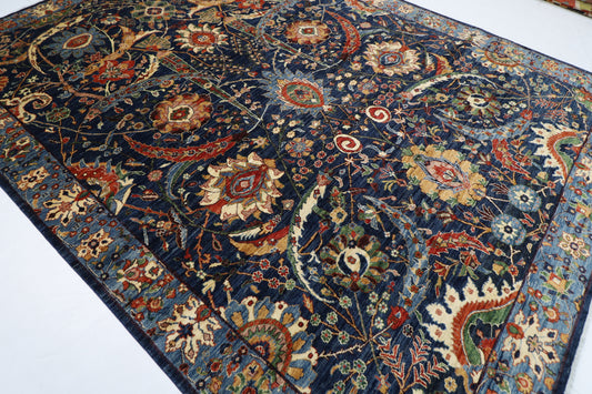 276 x 363 cm | Bidjar Blue Area Rug Afghan Hand Knotted veg Dye Wool carpet