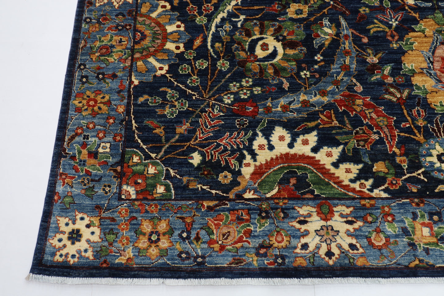 276 x 363 cm | Bidjar Blue Area Rug Afghan Hand Knotted veg Dye Wool carpet