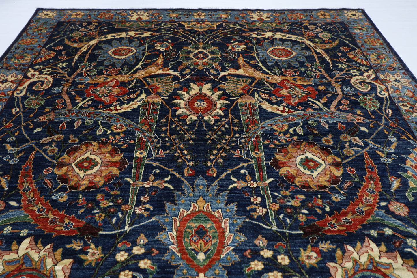 276 x 363 cm | Bidjar Blue Area Rug Afghan Hand Knotted veg Dye Wool carpet
