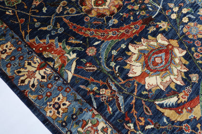 276 x 363 cm | Bidjar Blue Area Rug Afghan Hand Knotted veg Dye Wool carpet