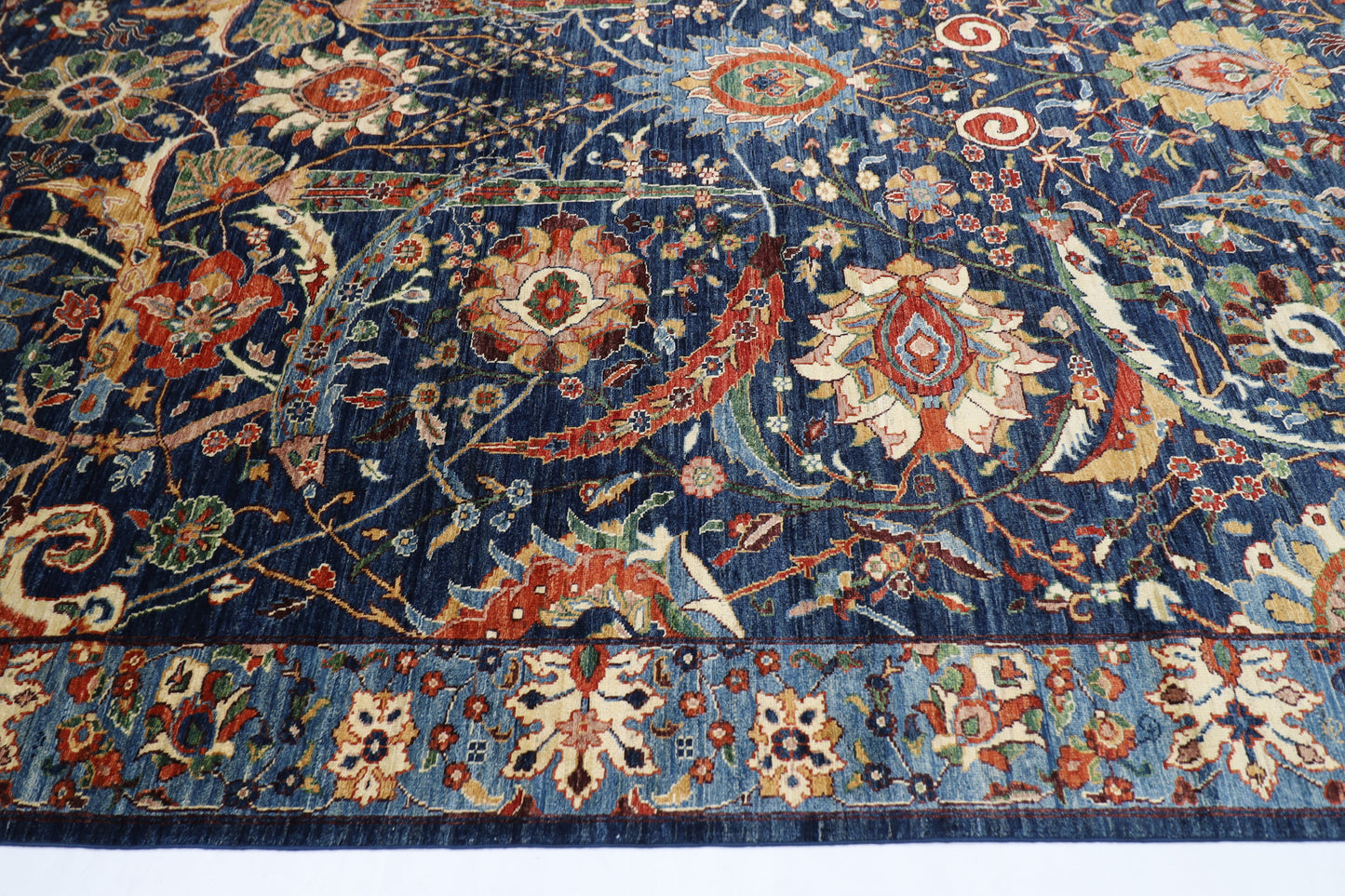 276 x 363 cm | Bidjar Blue Area Rug Afghan Hand Knotted veg Dye Wool carpet