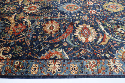 276 x 363 cm | Bidjar Blue Area Rug Afghan Hand Knotted veg Dye Wool carpet