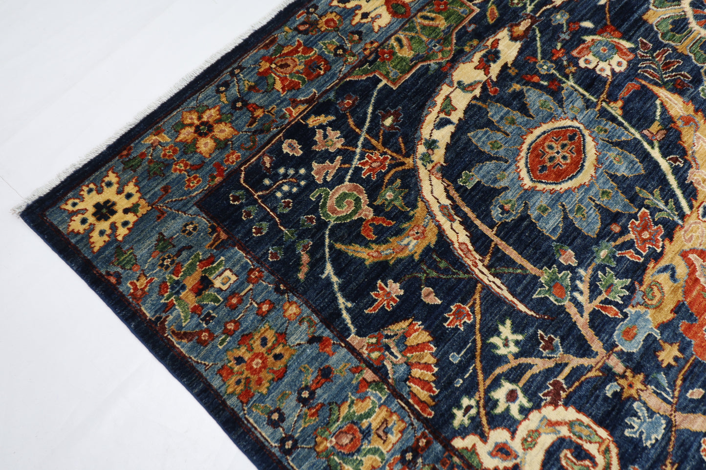276 x 363 cm | Bidjar Blue Area Rug Afghan Hand Knotted veg Dye Wool carpet