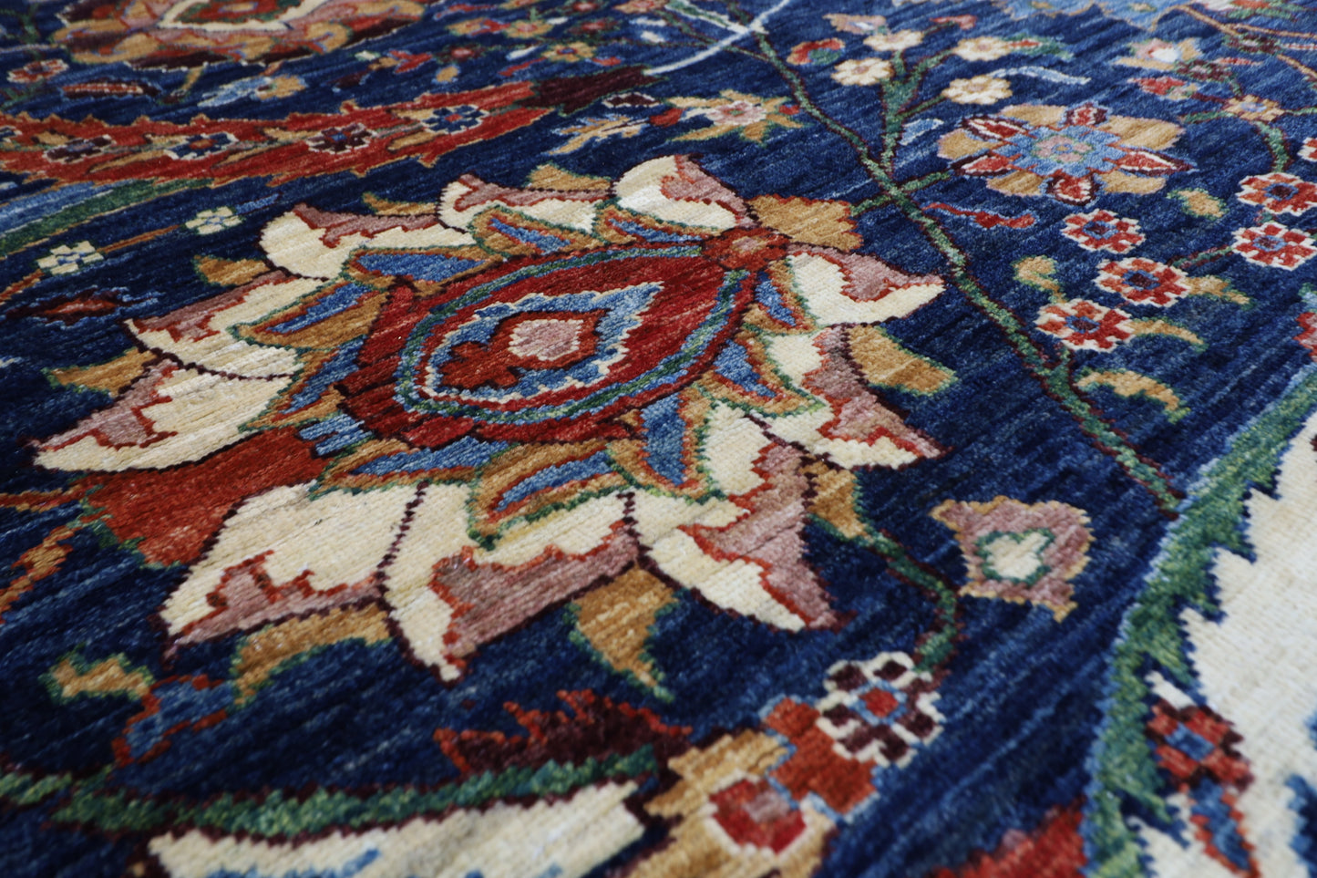 276 x 363 cm | Bidjar Blue Area Rug Afghan Hand Knotted veg Dye Wool carpet