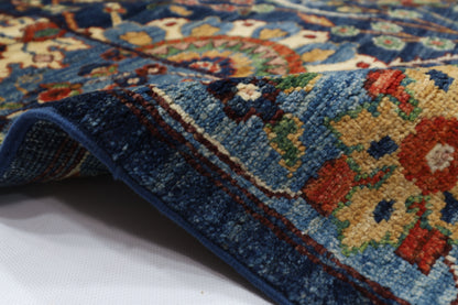276 x 363 cm | Bidjar Blue Area Rug Afghan Hand Knotted veg Dye Wool carpet