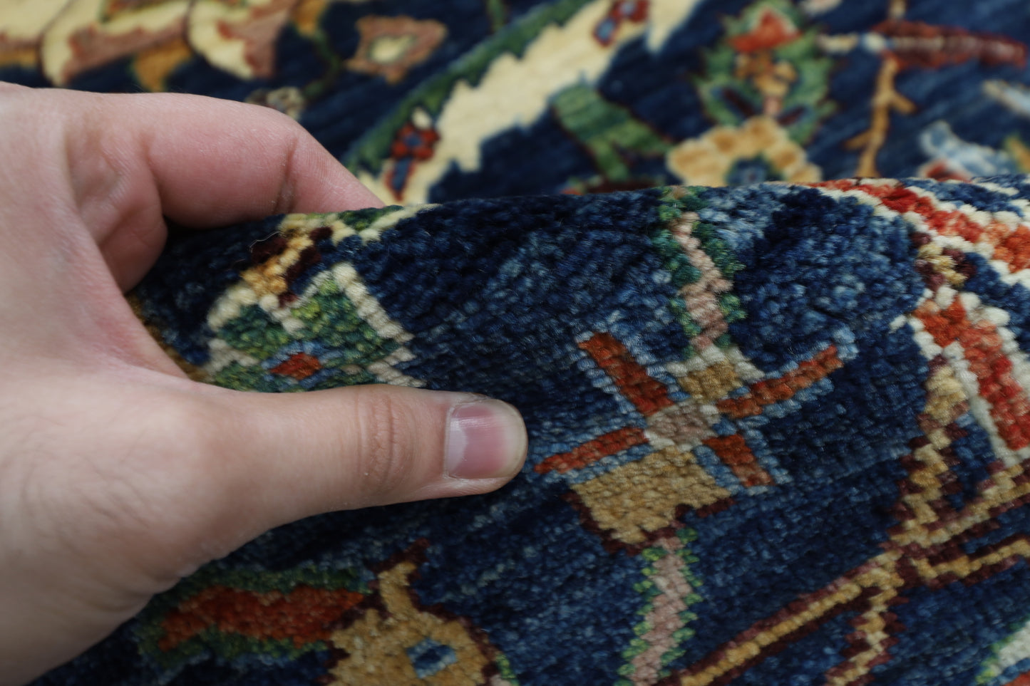 276 x 363 cm | Bidjar Blue Area Rug Afghan Hand Knotted veg Dye Wool carpet