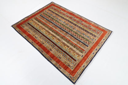 129 x 178 cm | Shall Turkish Design Hand Knotted Wool Afghan Carpet