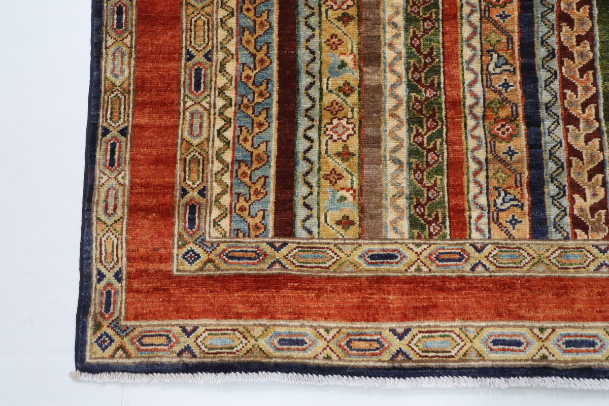 129 x 178 cm | Shall Turkish Design Hand Knotted Wool Afghan Carpet