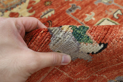 306 x 410 cm | Oriental floral Orange Area Rug Afghan Hand Knotted Veg Dye Wool carpet
