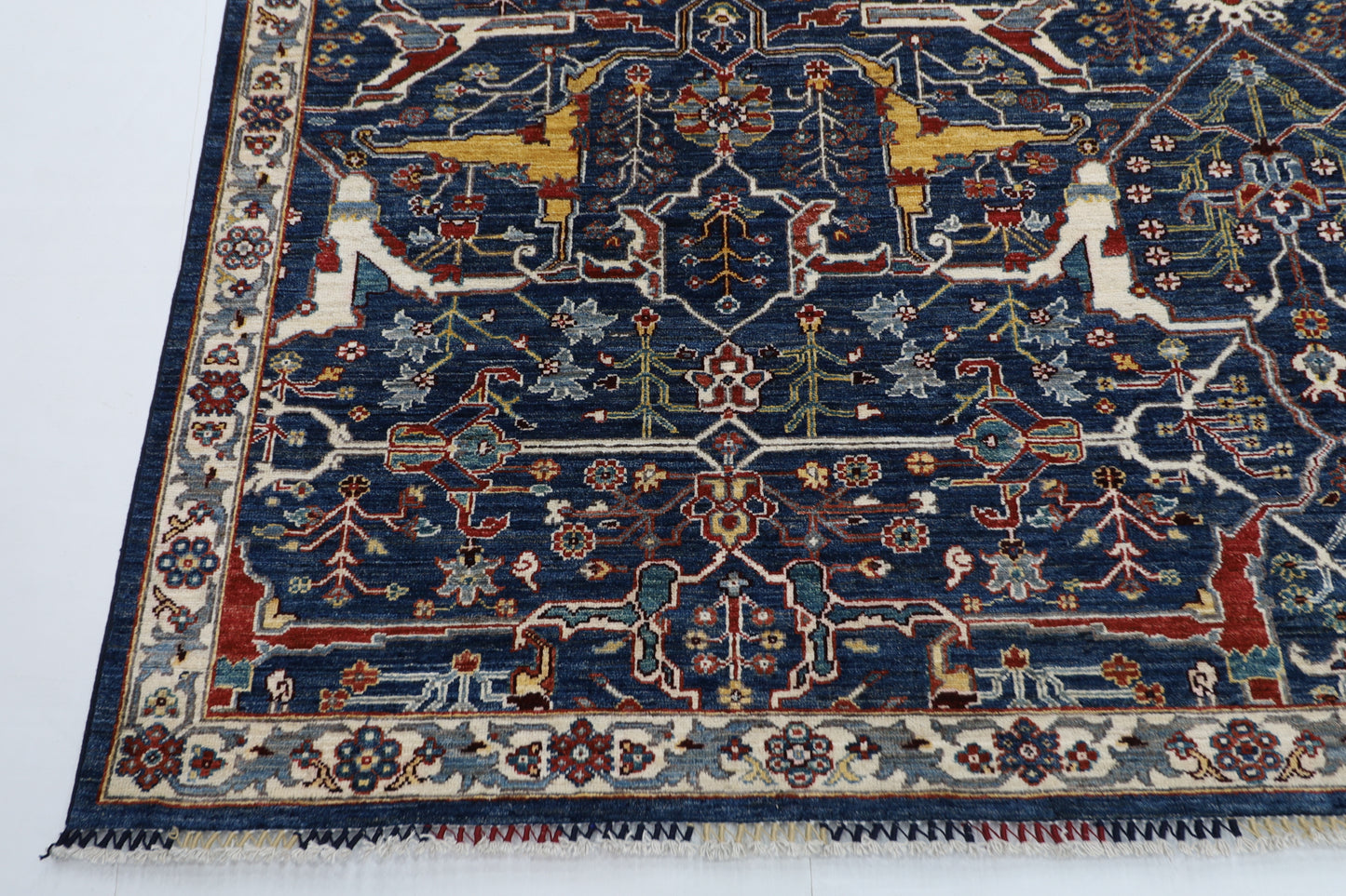 266 x 349 cm | Bidjar Blue Area Rug Afghan Hand Knotted veg Dye Wool carpet