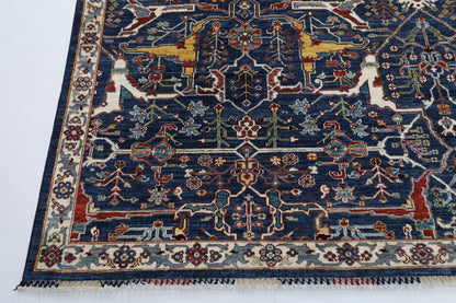 266 x 349 cm | Bidjar Blue Area Rug Afghan Hand Knotted veg Dye Wool carpet