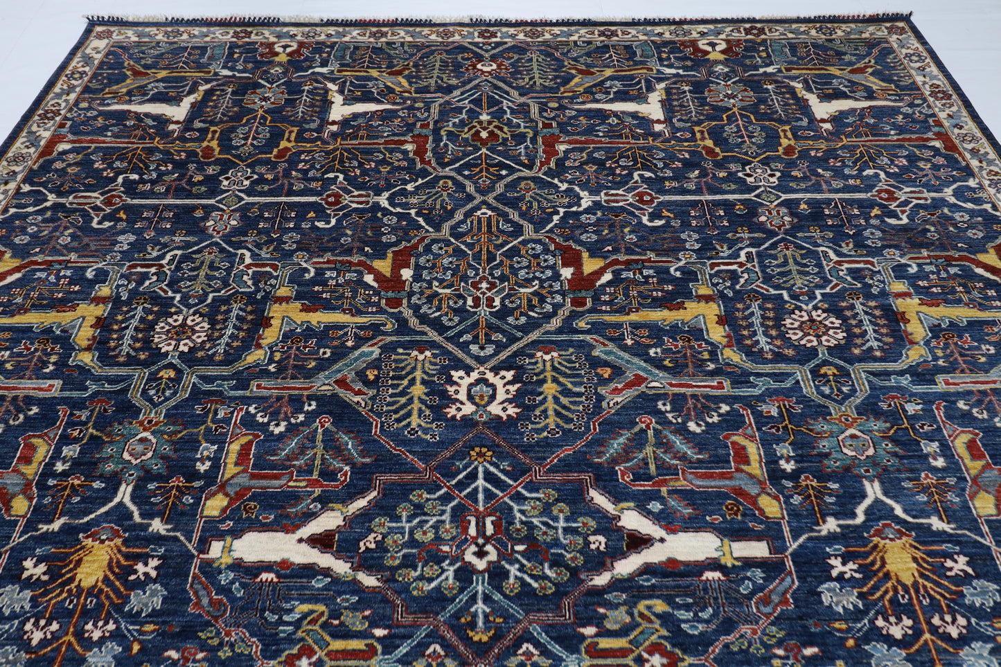 266 x 349 cm | Bidjar Blue Area Rug Afghan Hand Knotted veg Dye Wool carpet