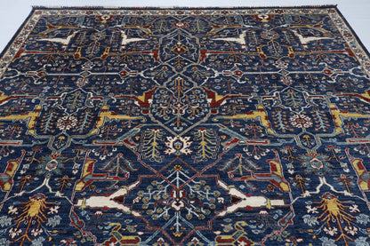 266 x 349 cm | Bidjar Blue Area Rug Afghan Hand Knotted veg Dye Wool carpet