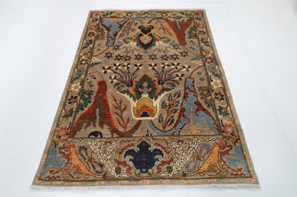 147 x 198 cm | Kawros Design Hand Knotted Wool Afghan Carpet