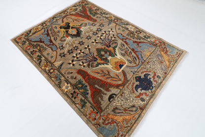 147 x 198 cm | Kawros Design Hand Knotted Wool Afghan Carpet
