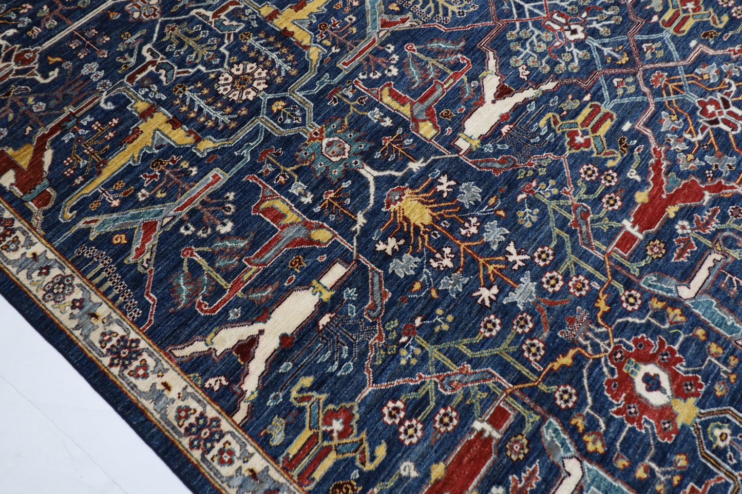 266 x 349 cm | Bidjar Blue Area Rug Afghan Hand Knotted veg Dye Wool carpet