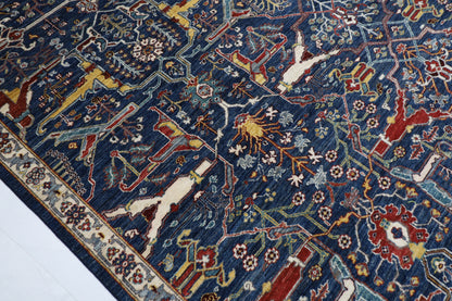 266 x 349 cm | Bidjar Blue Area Rug Afghan Hand Knotted veg Dye Wool carpet