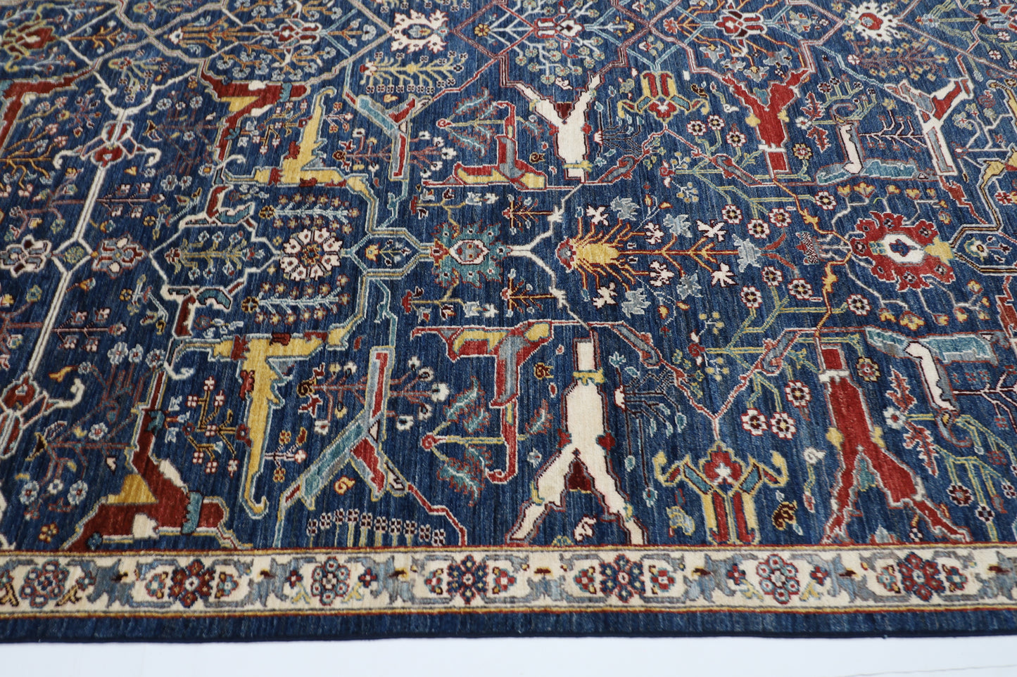 266 x 349 cm | Bidjar Blue Area Rug Afghan Hand Knotted veg Dye Wool carpet