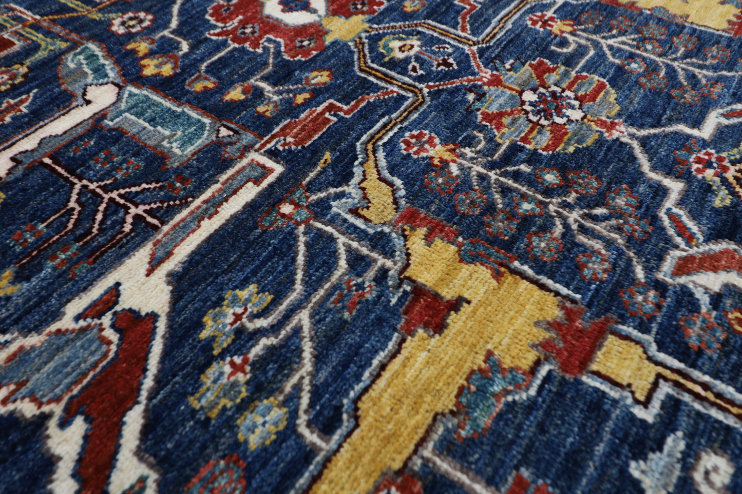 266 x 349 cm | Bidjar Blue Area Rug Afghan Hand Knotted veg Dye Wool carpet