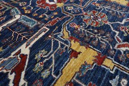 266 x 349 cm | Bidjar Blue Area Rug Afghan Hand Knotted veg Dye Wool carpet