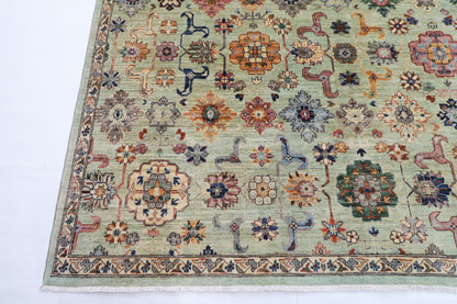 310 x 418 cm | Oriental Olive Green  Area Rug Afghan Hand Knotted Veg Dye Wool carpet